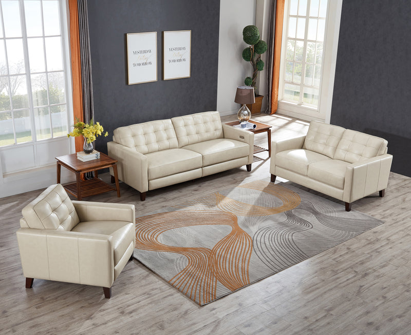 George Top-Grain Leather 3-Piece Power Reclining Sofa Set