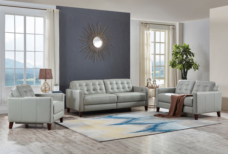 George Top-Grain Leather 3-Piece Power Reclining Sofa Set