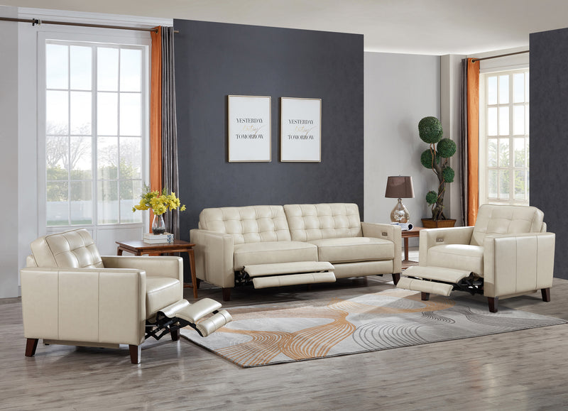 George Top-Grain Leather 3-Piece Power Reclining Sofa Set