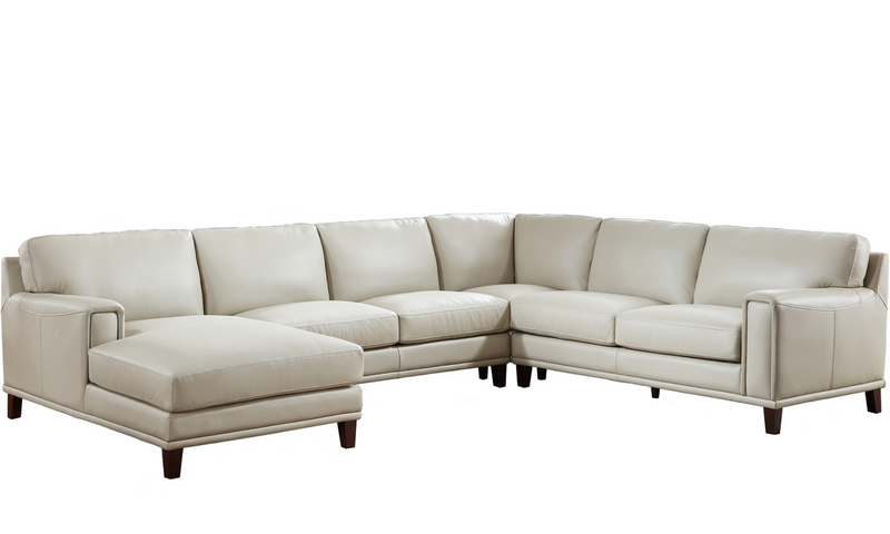 Harper Top-Grain Leather 4-Piece Sectional
