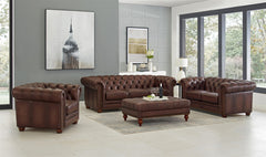 Kennedy Top-Grain Leather 3-Piece Sofa Set