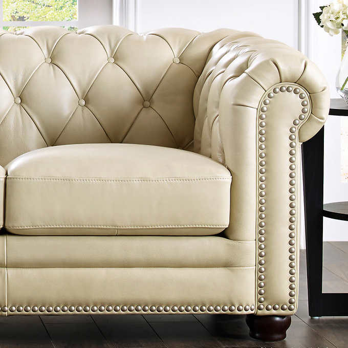 Kennedy Top-Grain Leather 3-Piece Sofa Set