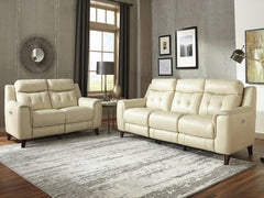 Manhattan Top-Grain Leather 3-Piece Power Reclining Sofa Set